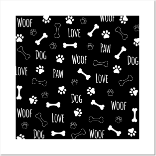 Love Dog Paw Pattern Posters and Art